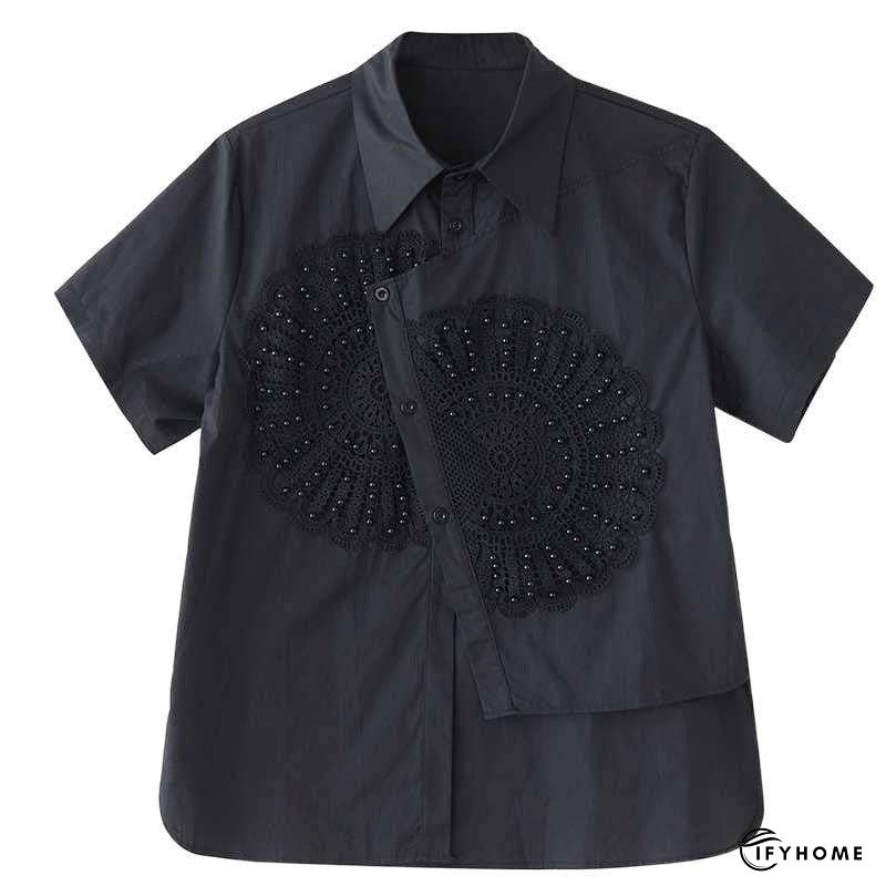 Asymmetric Short Sleeve Shirt With Loose Fit | IFYHOME