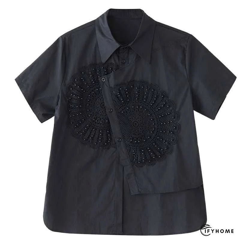 Asymmetric Short Sleeve Shirt With Loose Fit | IFYHOME