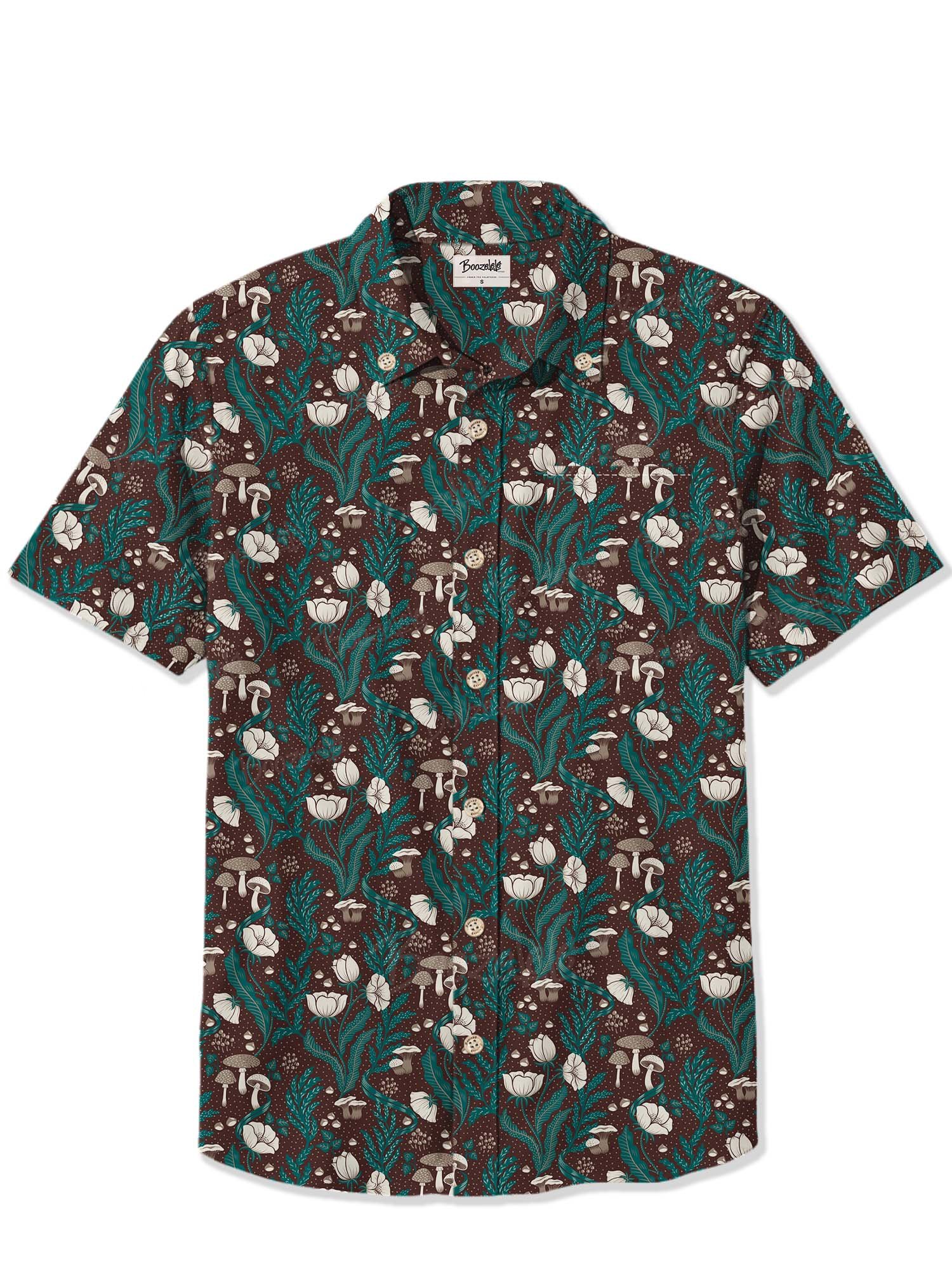 【Maria Elena Coco X Boozelele】Mushrooms And Flowers - 100% Cotton Shirt