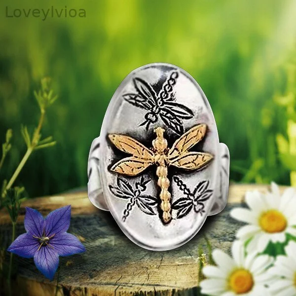 🔥  🔥 Silver Dragonfly Ring✨