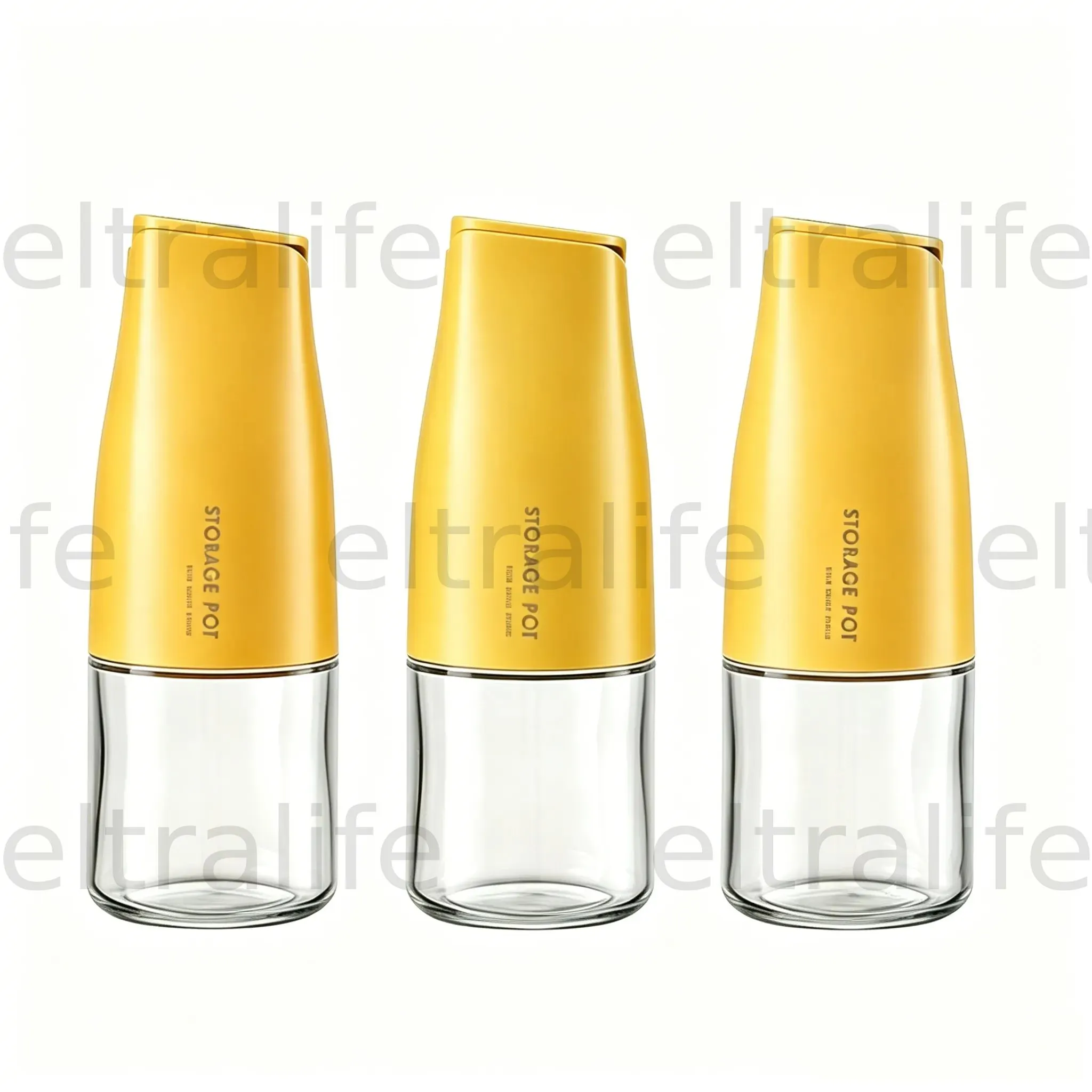 Pack of 3, No-drip oil bottle，Gravity-sensing flip-top seasoning bottle，Multi-compartment sauce jar eltralife