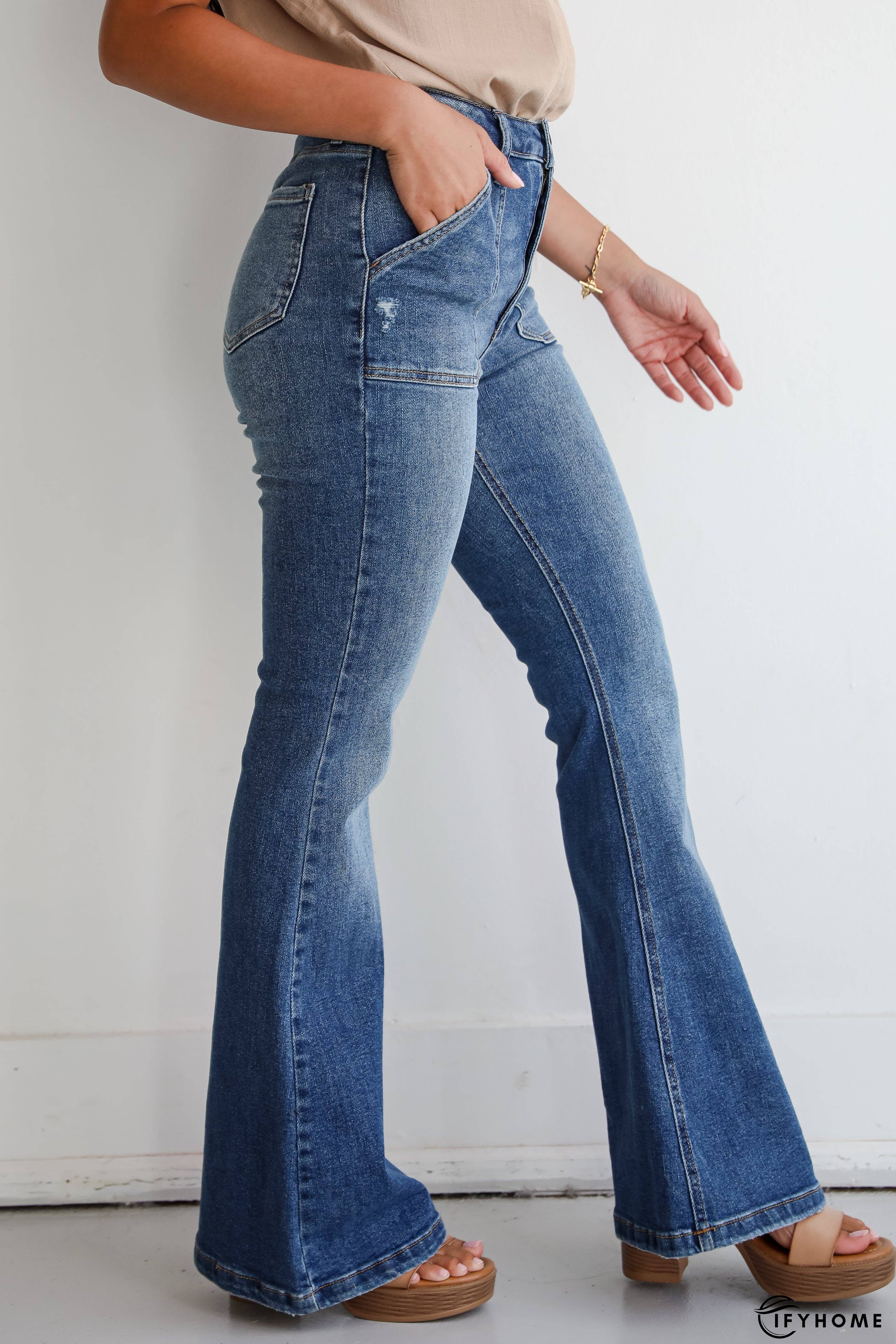 Margot Medium Wash High-Rise Flare Jeans | IFYHOME