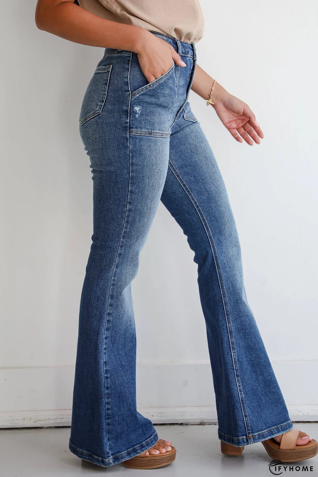 Margot Medium Wash High-Rise Flare Jeans | IFYHOME