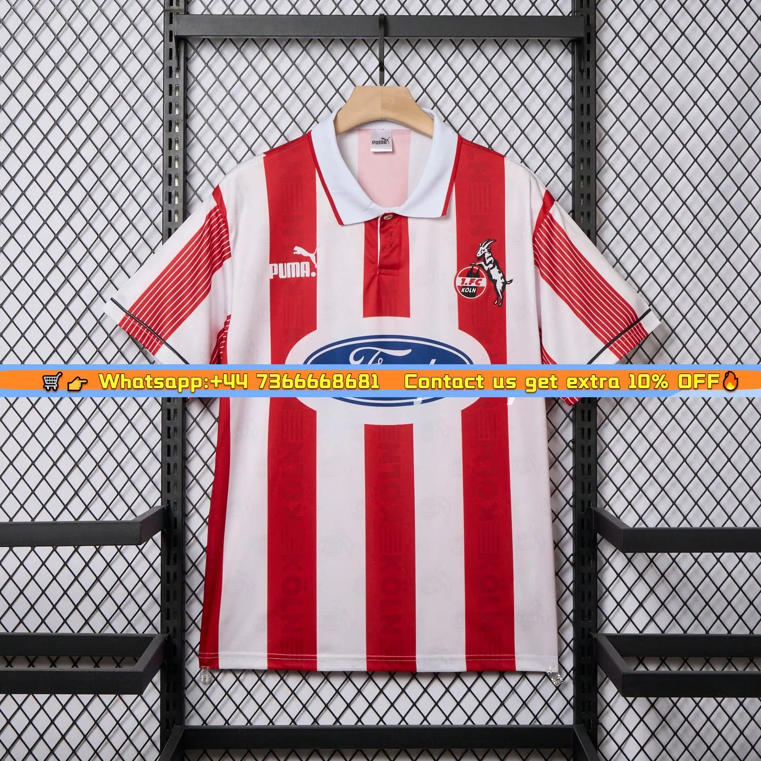 Retro 1. FC K&ouml;ln 1995-96 Home Jersey
