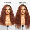 Glueless Black Gradient Brown Brazilian Water Wave Curly Wigs