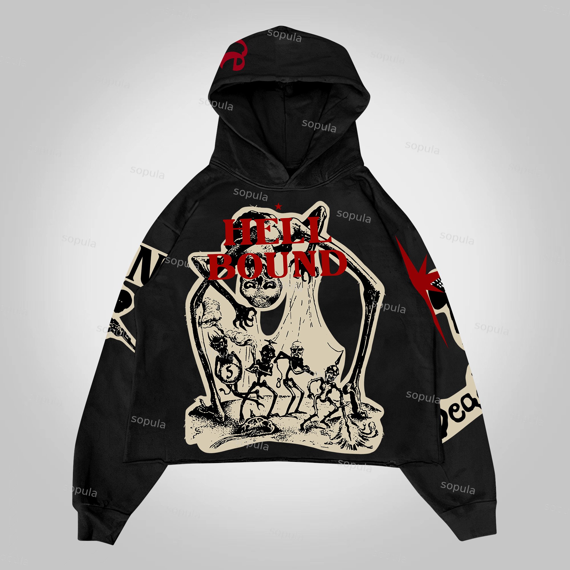 Sopula Mummy Vintage Punk Graphic Hoodie