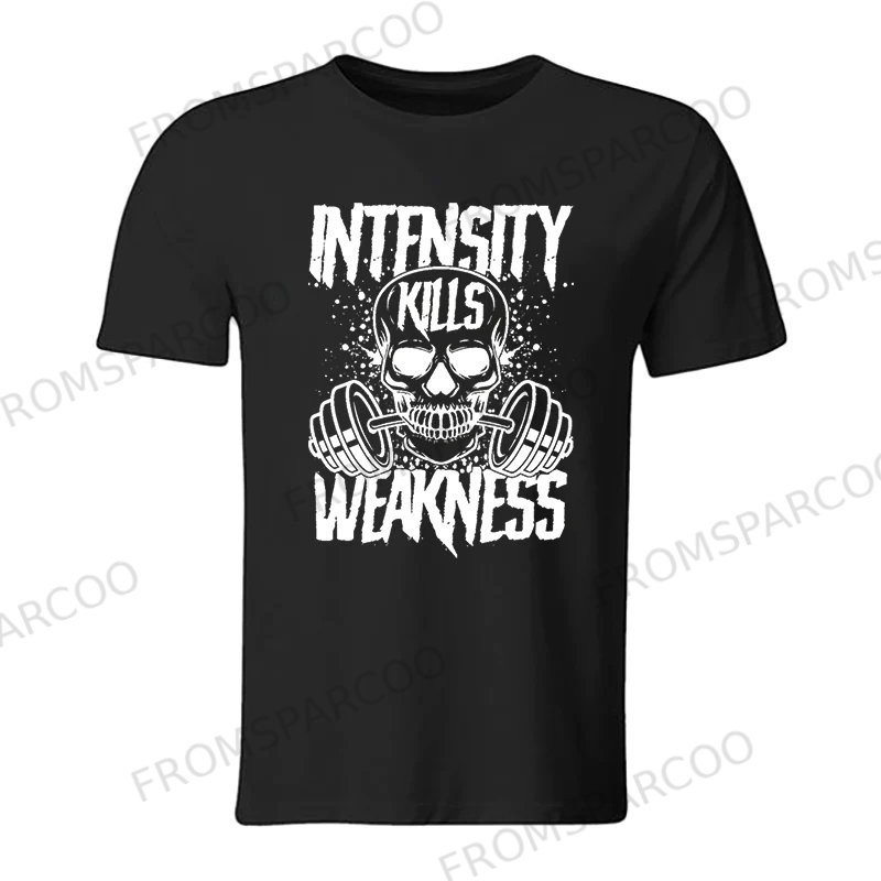 Intensity Kills Weakness Skull Print Men's T-shirt