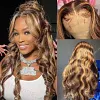 Brown Mixed Gold Brazilian Water Wave Wigs