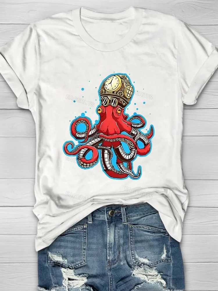 Eagerlys Steam Powered Kraken T-shirt Eagerlys