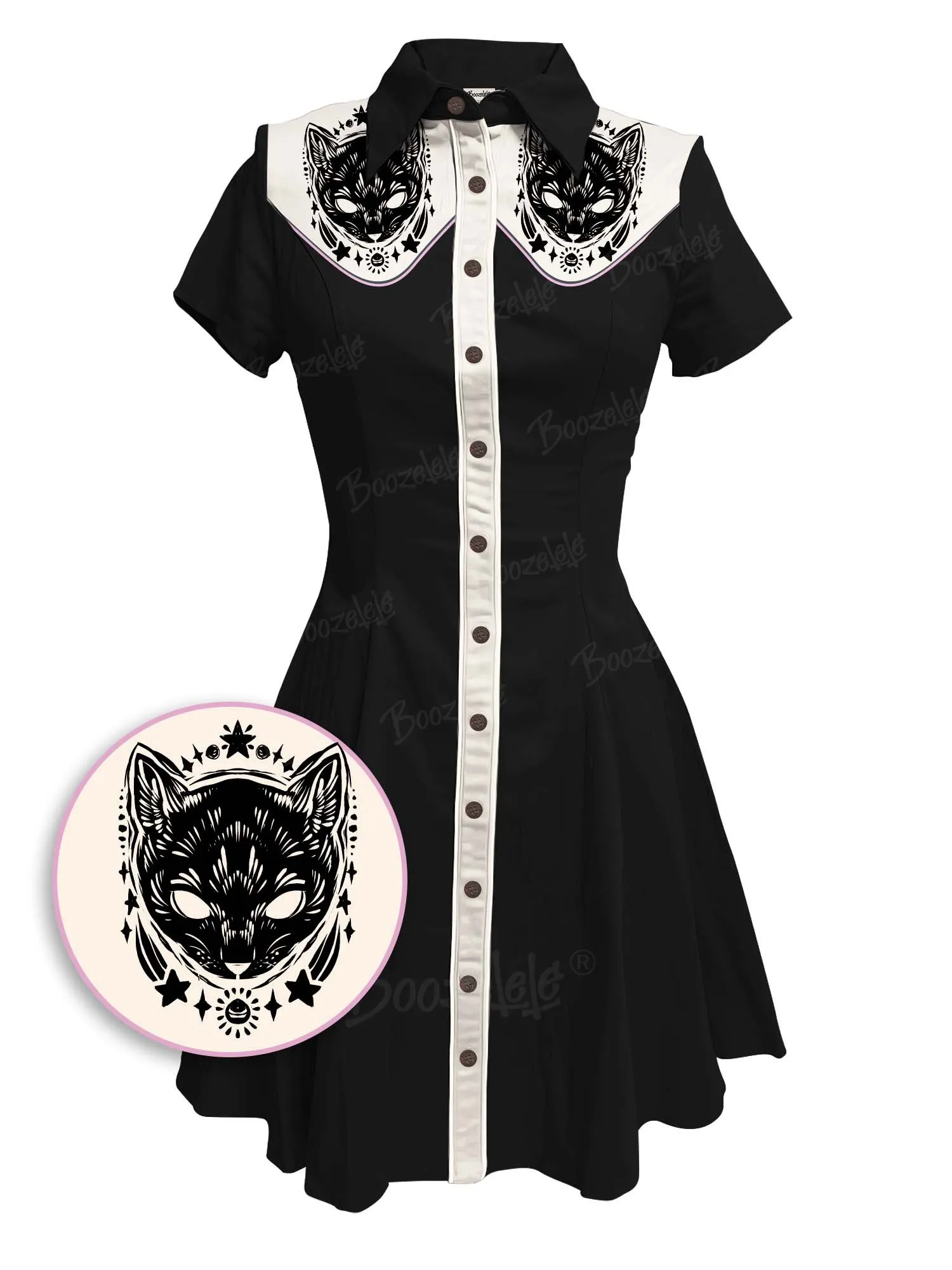 【Jazmin Marsella X Boozelele】Black Cat - 100% Cotton Dress