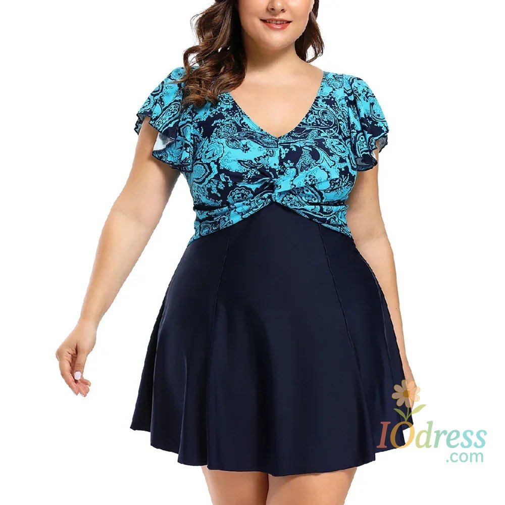 IO Dress Plus Size Tankini Swimsuit Women over 50 Two-piece swimwear  Underwire Tummy Control Bathing Suit