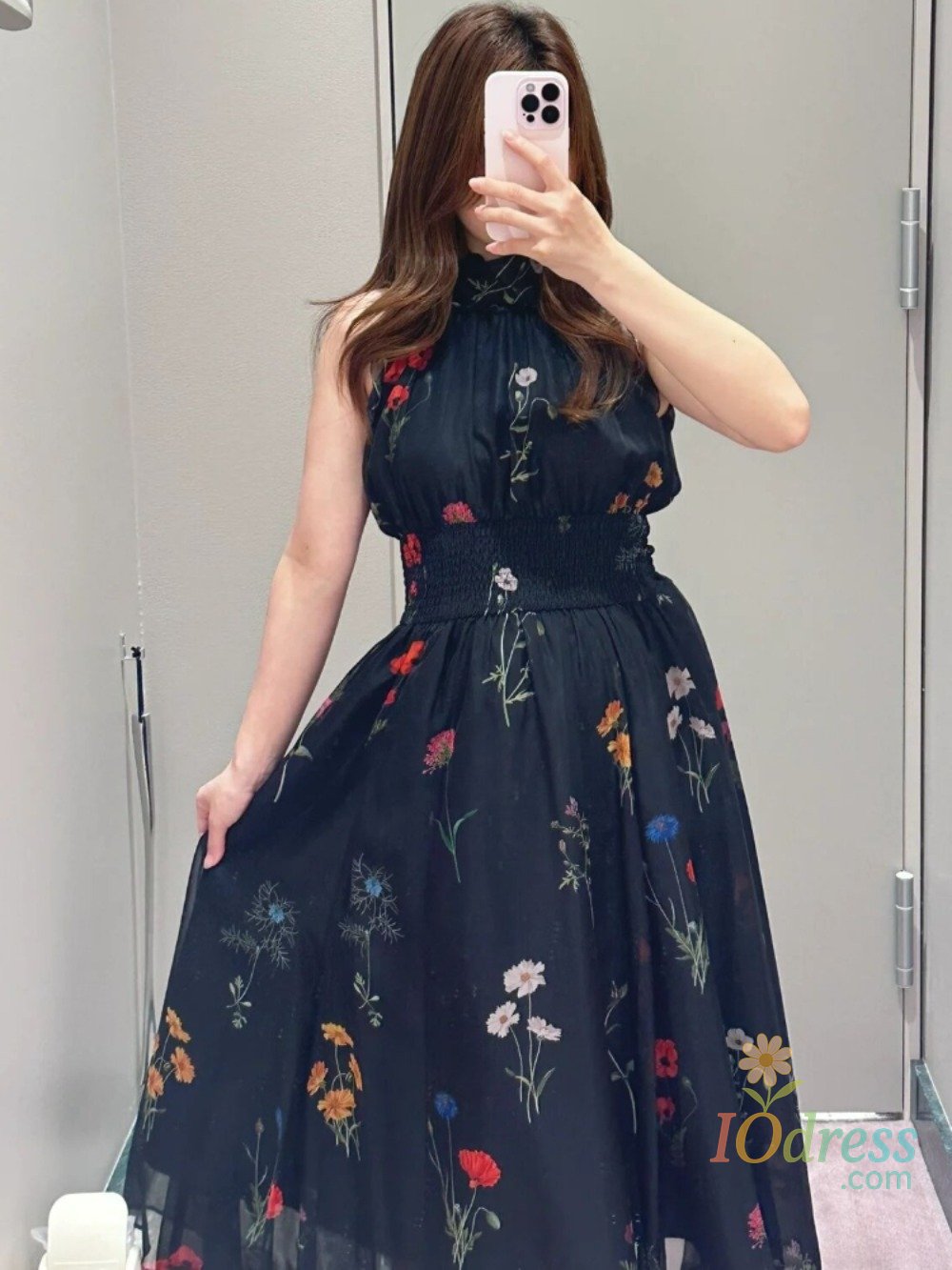IO Dress Kuzuwata New Ruffles Halter Flying Sleeve Vestidos Print Lace Up Ball Gown Princess Sweet Robe Japan Slim Waist Elegant Dress IO Dress