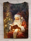 Cute Santa Claus Reading Book Christmas Art Print Casual T-Shirt