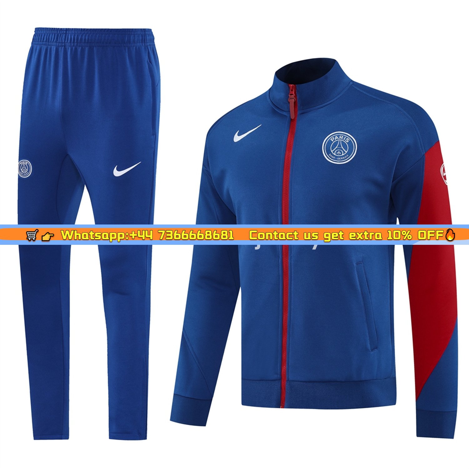 Paris Saint-Germain PSG 25-26 Jacket Training Tracksuit - Blue Jackets and Pants