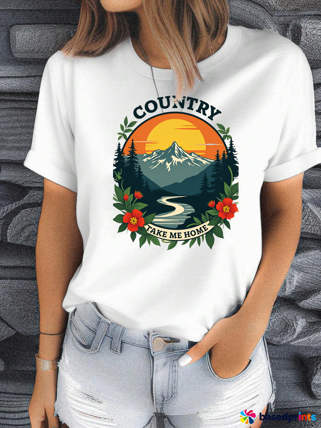 Country Take Me Home T-Shirt Women's Casual Short Sleeve T-Shirts
