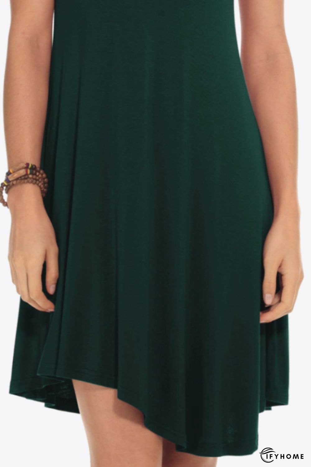 Short Sleeve V-Neck Knee-Length Dress | IFYHOME