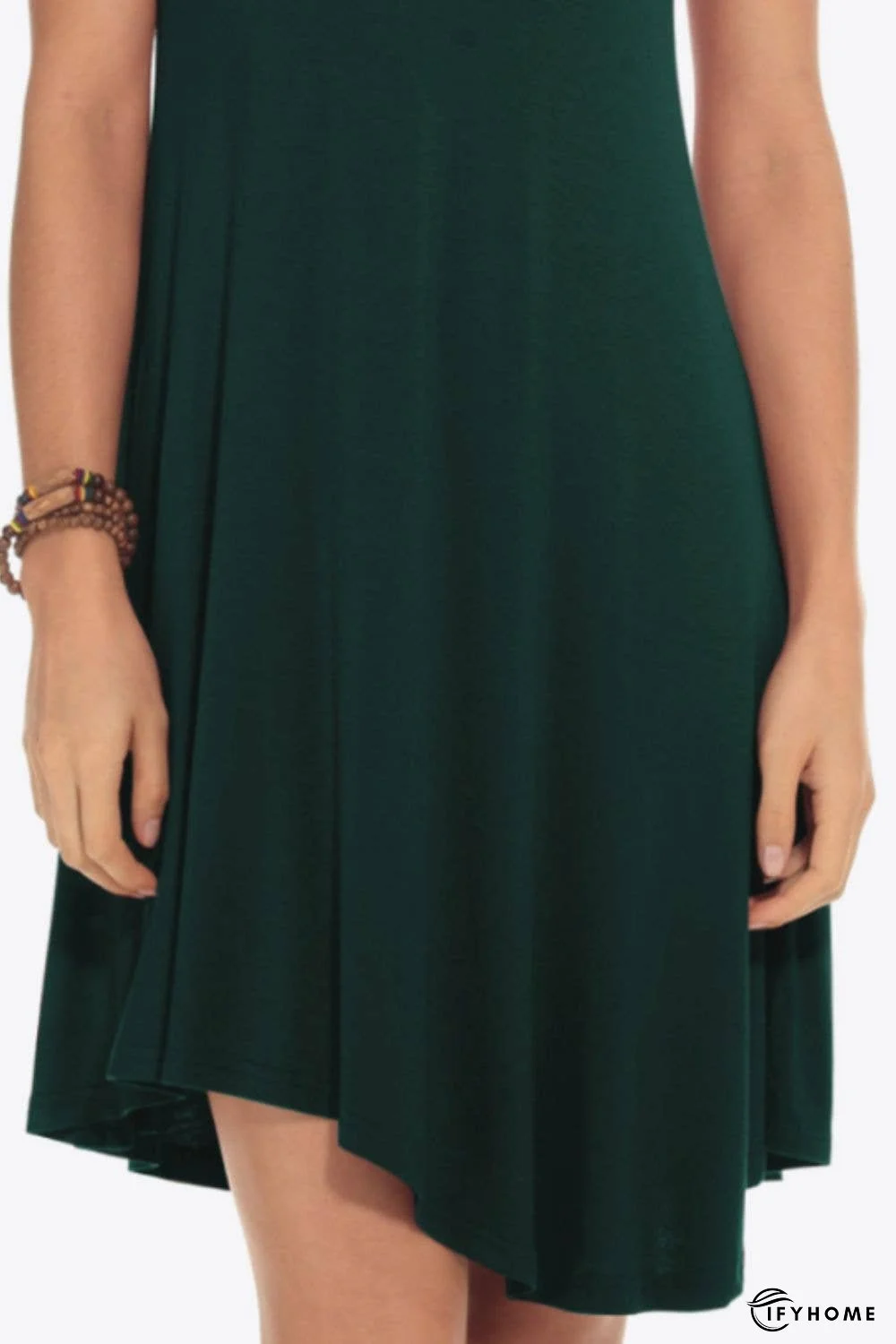 Short Sleeve V-Neck Knee-Length Dress | IFYHOME