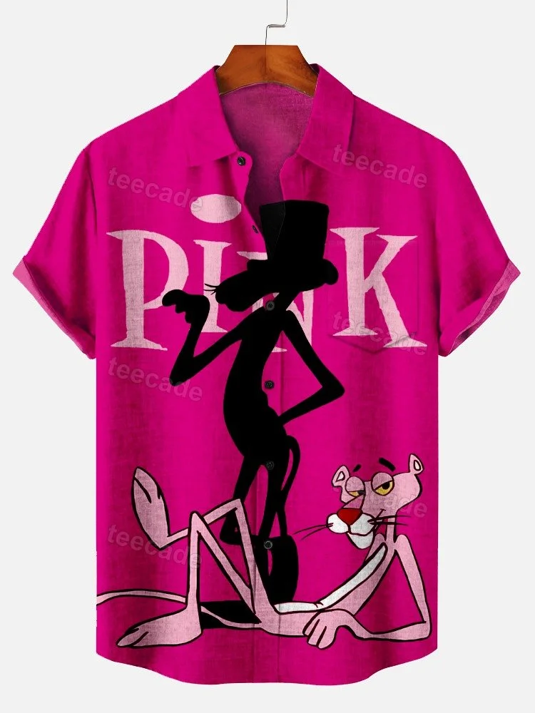 Teecade Teecade Pink Cartoon Character Posing Art Print Shirt