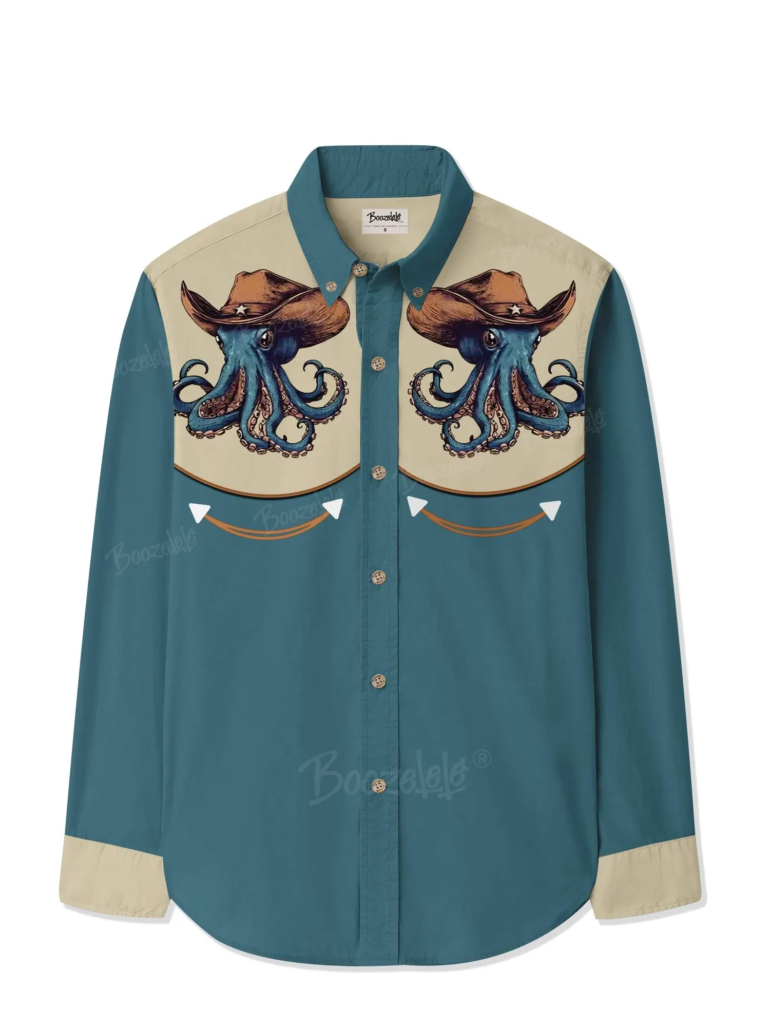 Western Octopus Cowboy - 100% Cotton Long Sleeves Shirt
