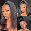 Glueless Kinky Yaki Straight Brazilian Black Long Wigs