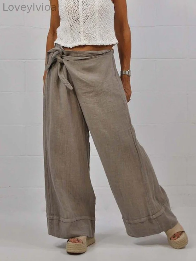Vintage Wrap Wide Leg Comfy Pants