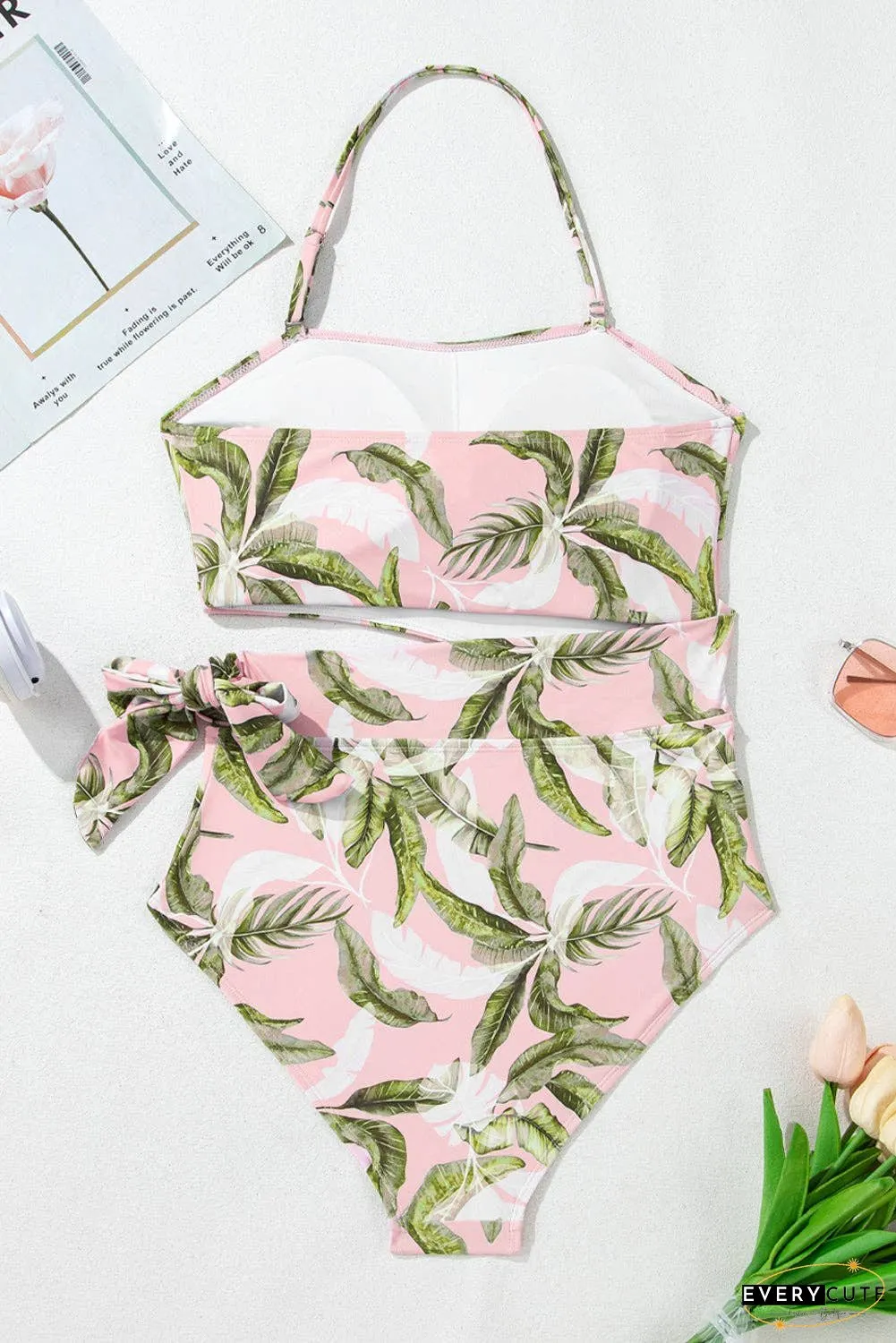 Tropical Halter One Piece Swimwear