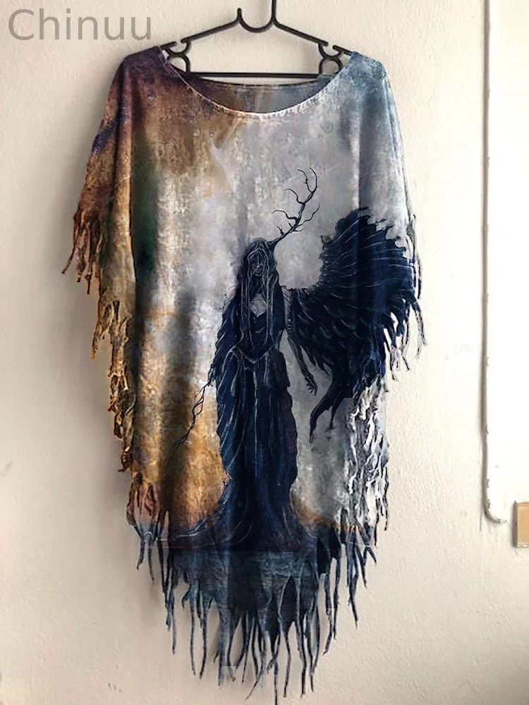 Women's Halloween Vintage Witch Print Top