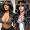Glueless Long Hair Loose Deep Wave Wigs with Bangs
