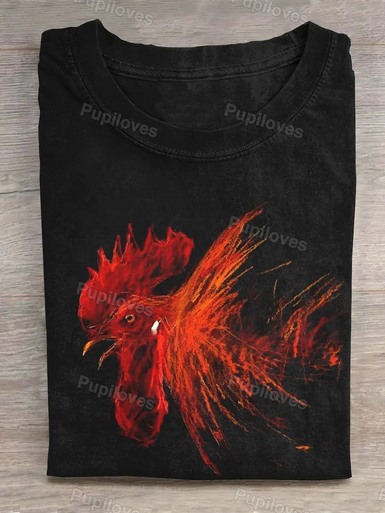 Pupiloves Pupiloves  Chalk Drawing Chicken-1 T-shirt