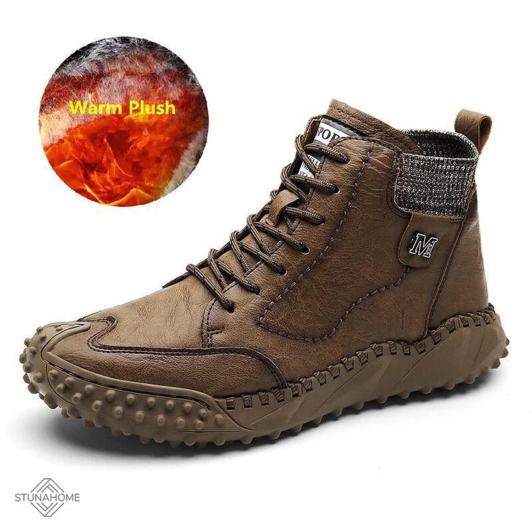 Men Ankle Boots Winter Warm Snow Boots Outdoor Waterproof Work Boots shopify Stunahome.com