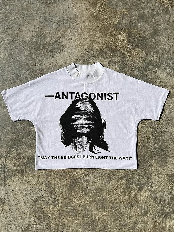 Vintage Y2K Antagonist Graphic 100% Cotton Short Sleeve T-Shirt