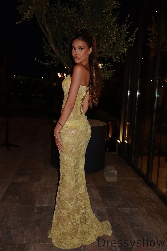 gold diva dresses Gold Sequin Strapless Long Mermaid Evening Prom Dresses, Cheap Custom –  MarryLover main image 0