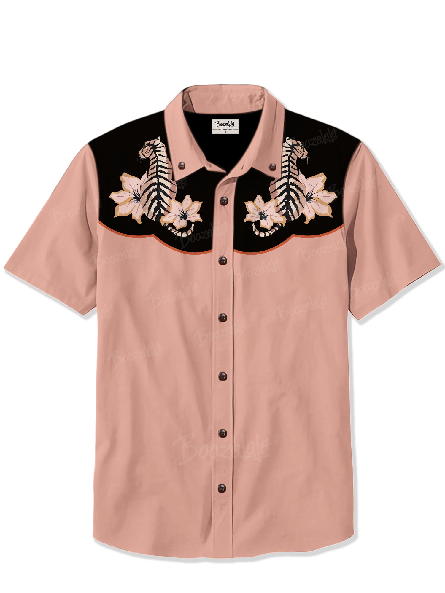 Vintage Tiger Flower - 100% Cotton Shirt