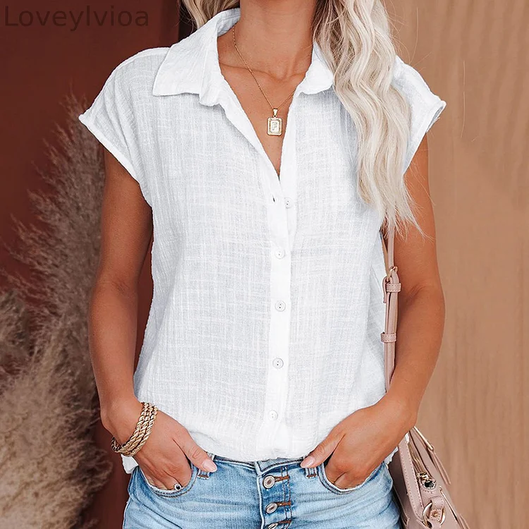 Solid Color Comfortable Casual Short Sleeved Shirt