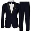MAGE MALE Men's 2 Piece Suit One Button Slim Fit Formal Wedding Prom Tuxedo Suits Blazer Pants with Bow Tie Set Small Black-peak Lapel-1 amazon James Yang