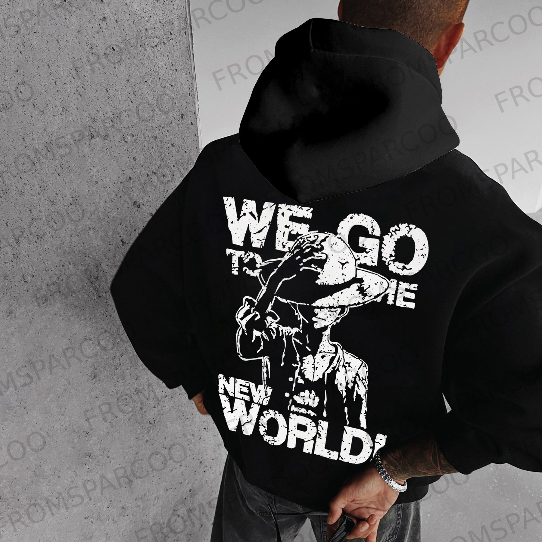 Oversize "One Piece" Print Hoodie