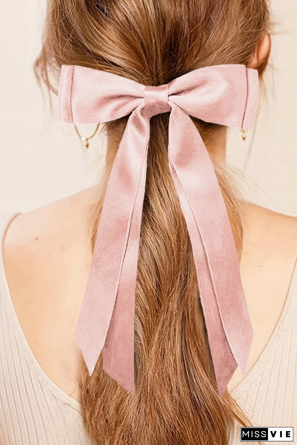 Black Elegant Terylene Double Bow Hair Clip