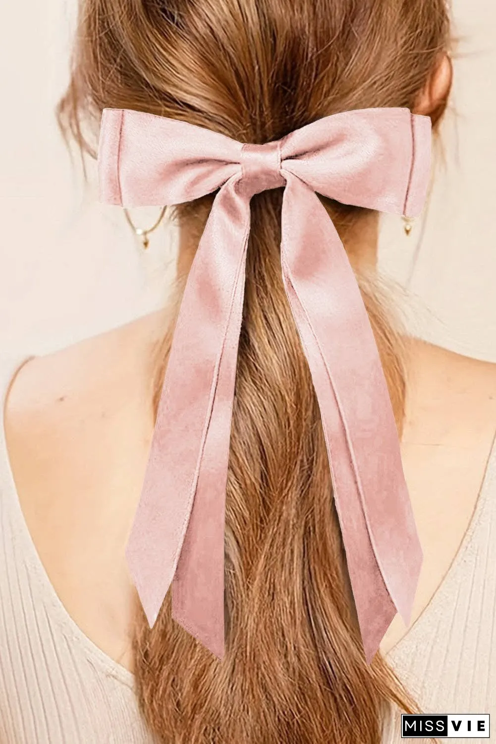 Black Elegant Terylene Double Bow Hair Clip
