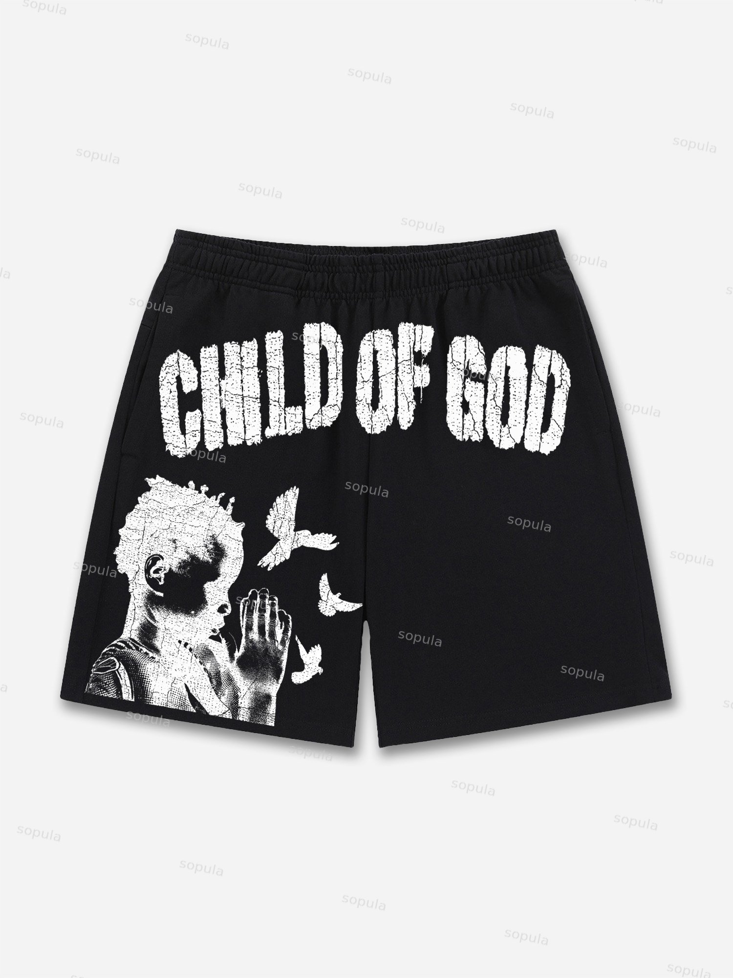 Child Of God Praying For Peace Print Shorts