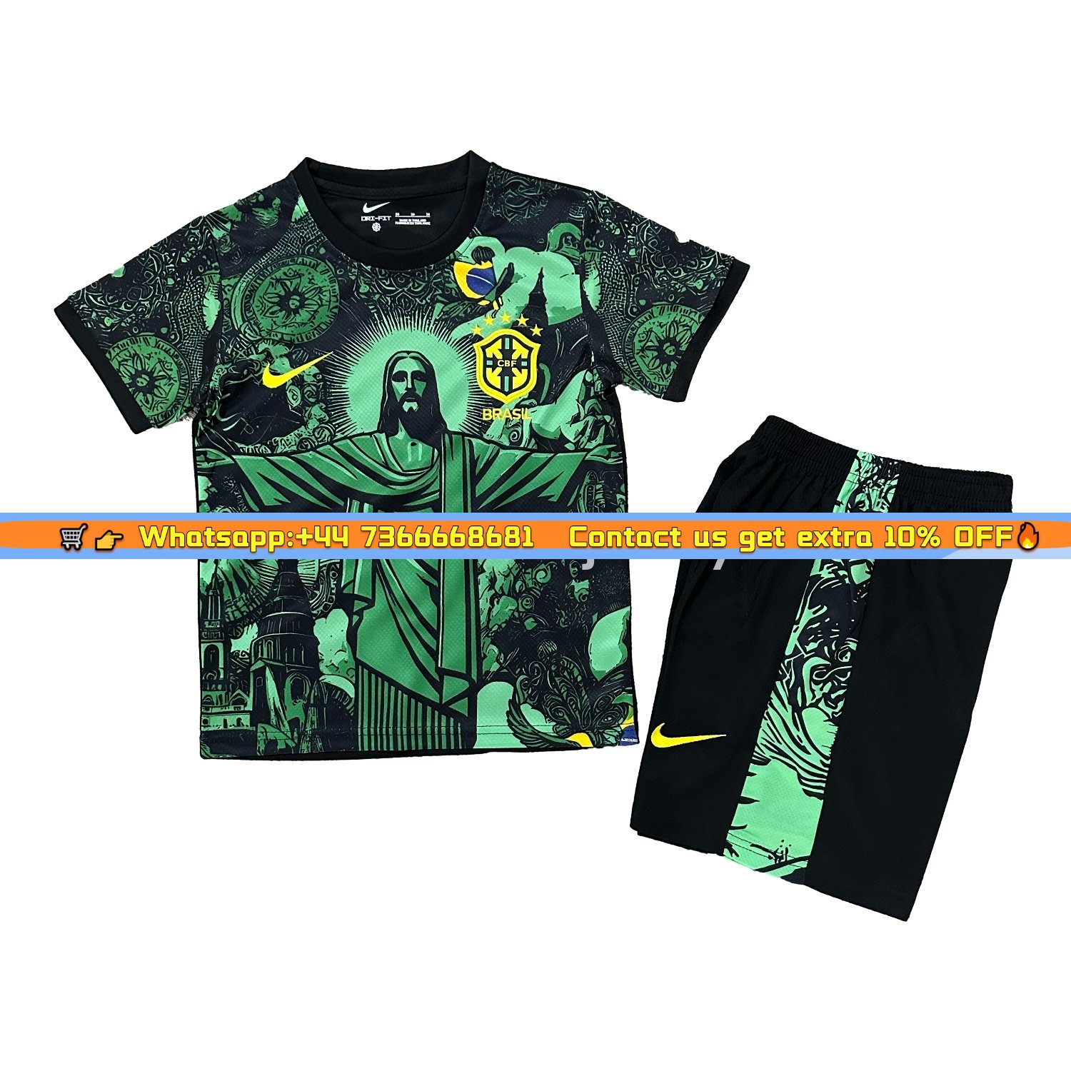 Brazil 25-26 Christ the Redeemer Statue Kids Kit - Green
