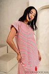 Esme Striped Maxi Dress in Red