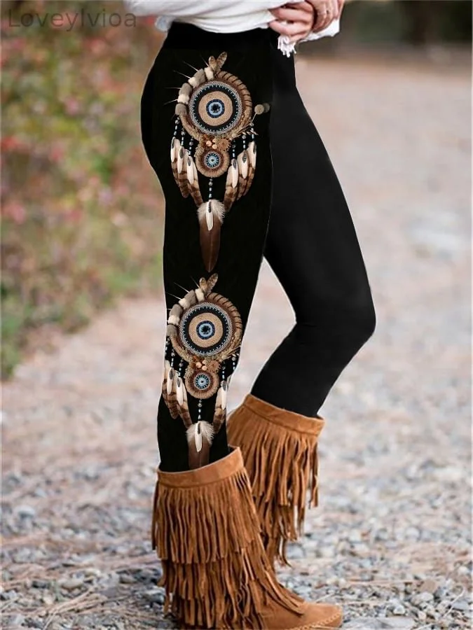 Western Print Skinny Stretch Leggings