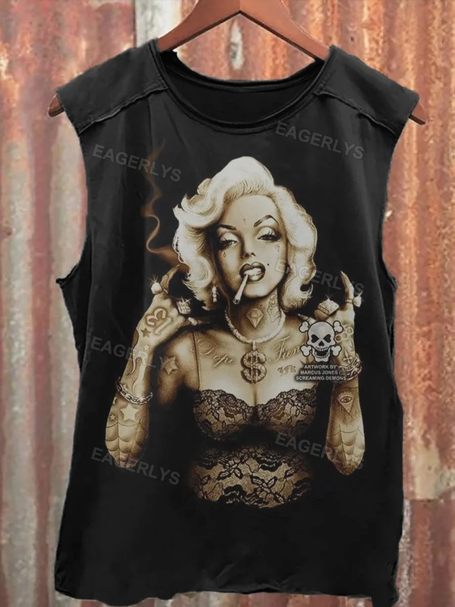 Eagerlys Retro Smoking Girl-1 Tank Top Eagerlys