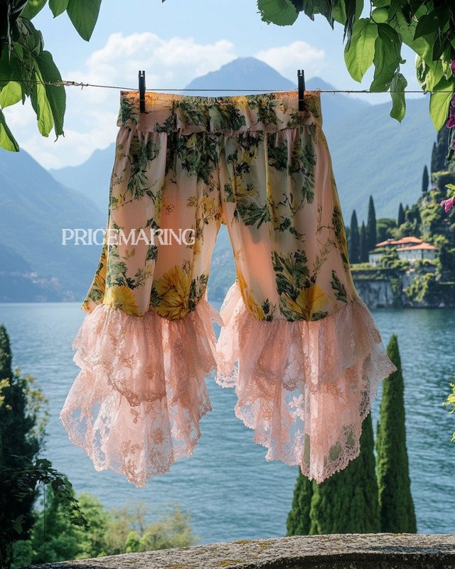 Summer Vacation Ruffle Lace Chiffon Shorts eb56