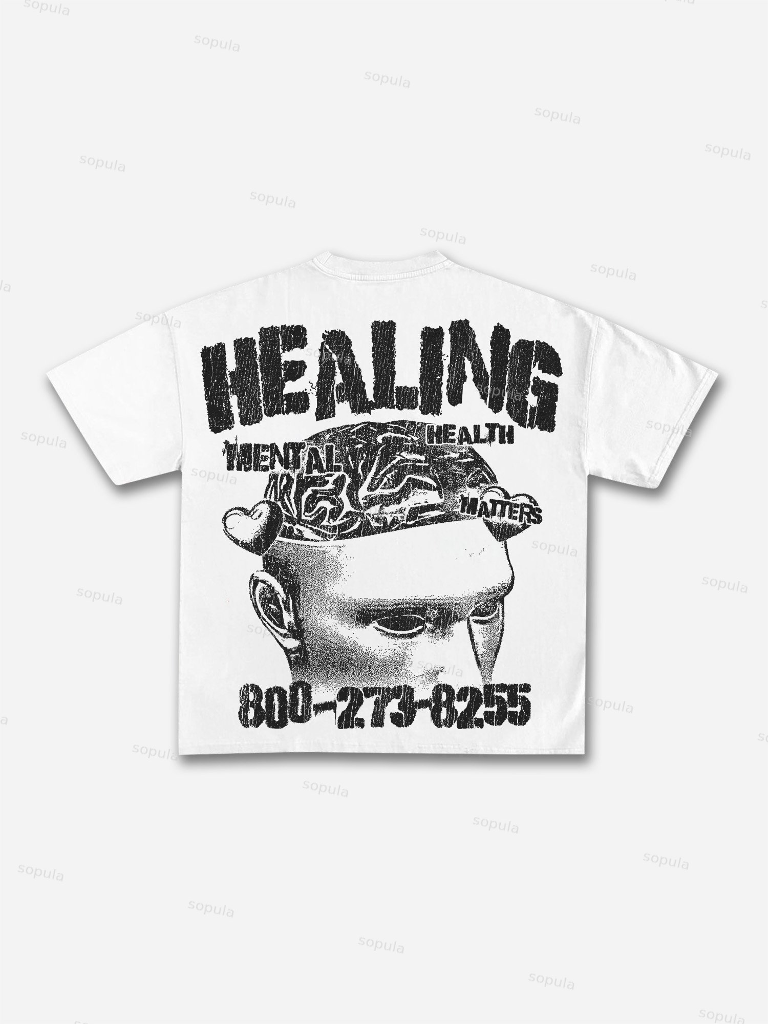 Mental Health Matters Healing Print Cotton T-shirt