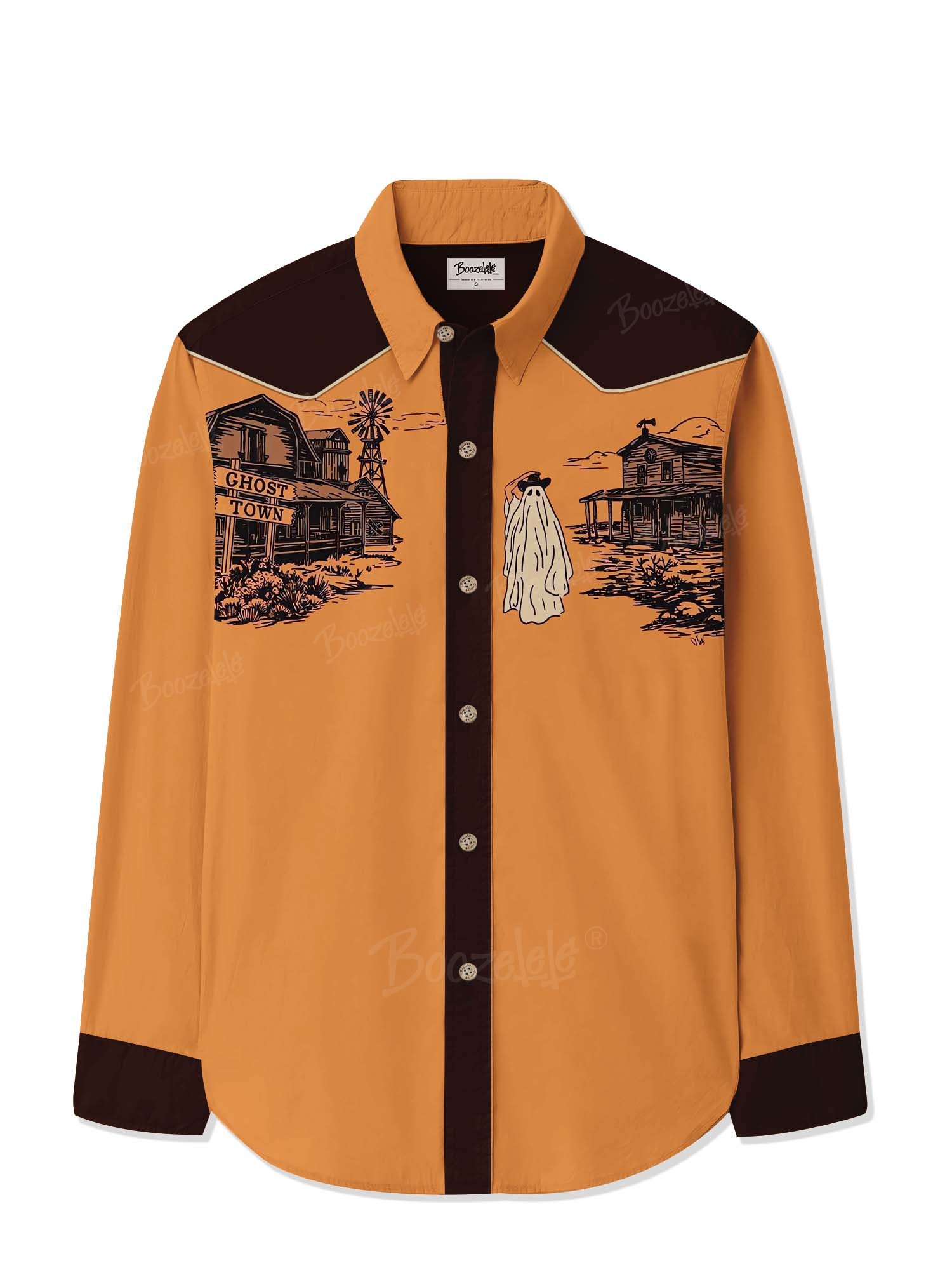 Halloween West Ghost Town - 100% Cotton Long Sleeves Shirt