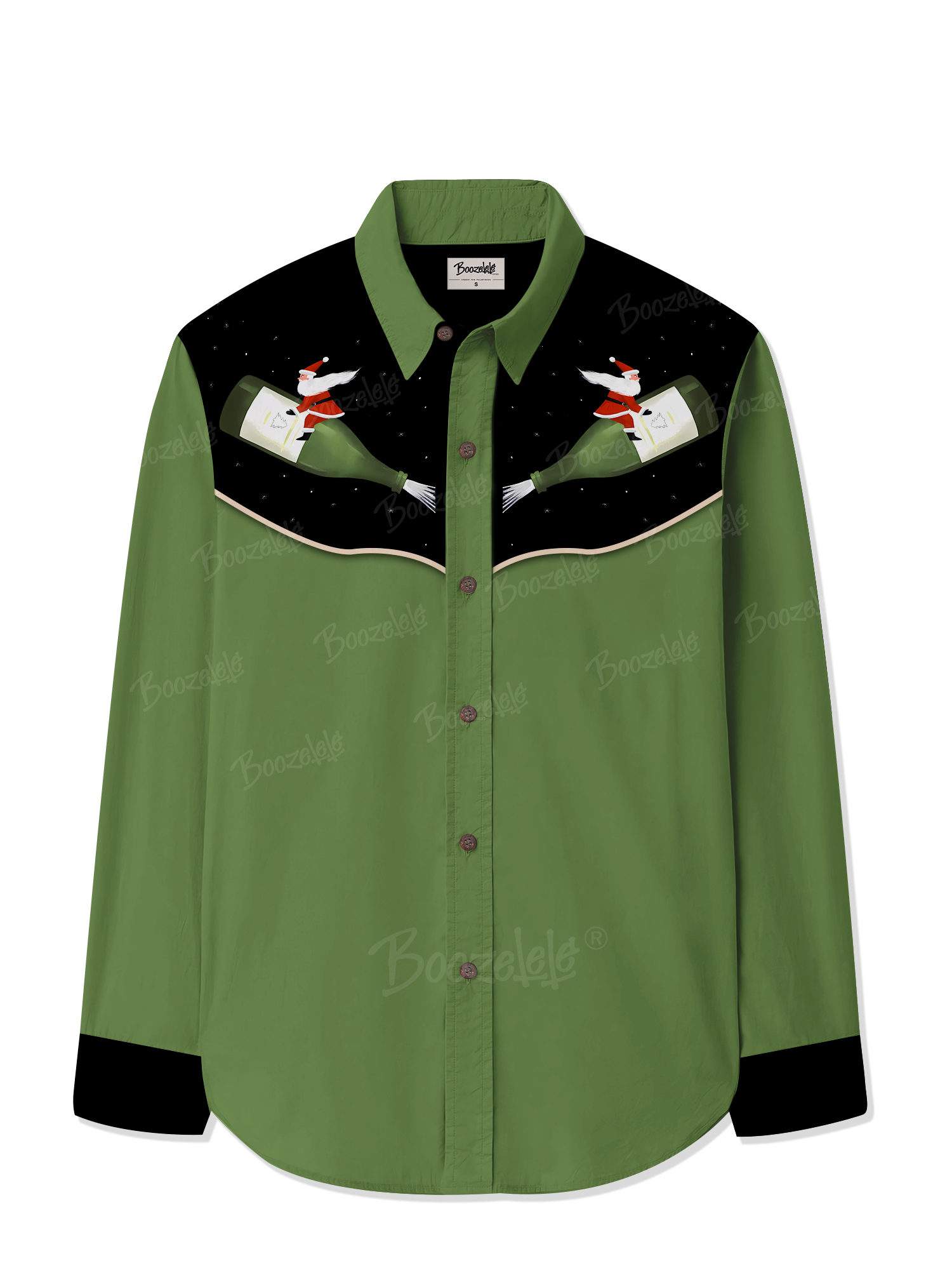 Christmas Santa Ride Beer - 100% Cotton Long Sleeves Shirt