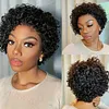 Black Short Hair Super Curly Bob Wig