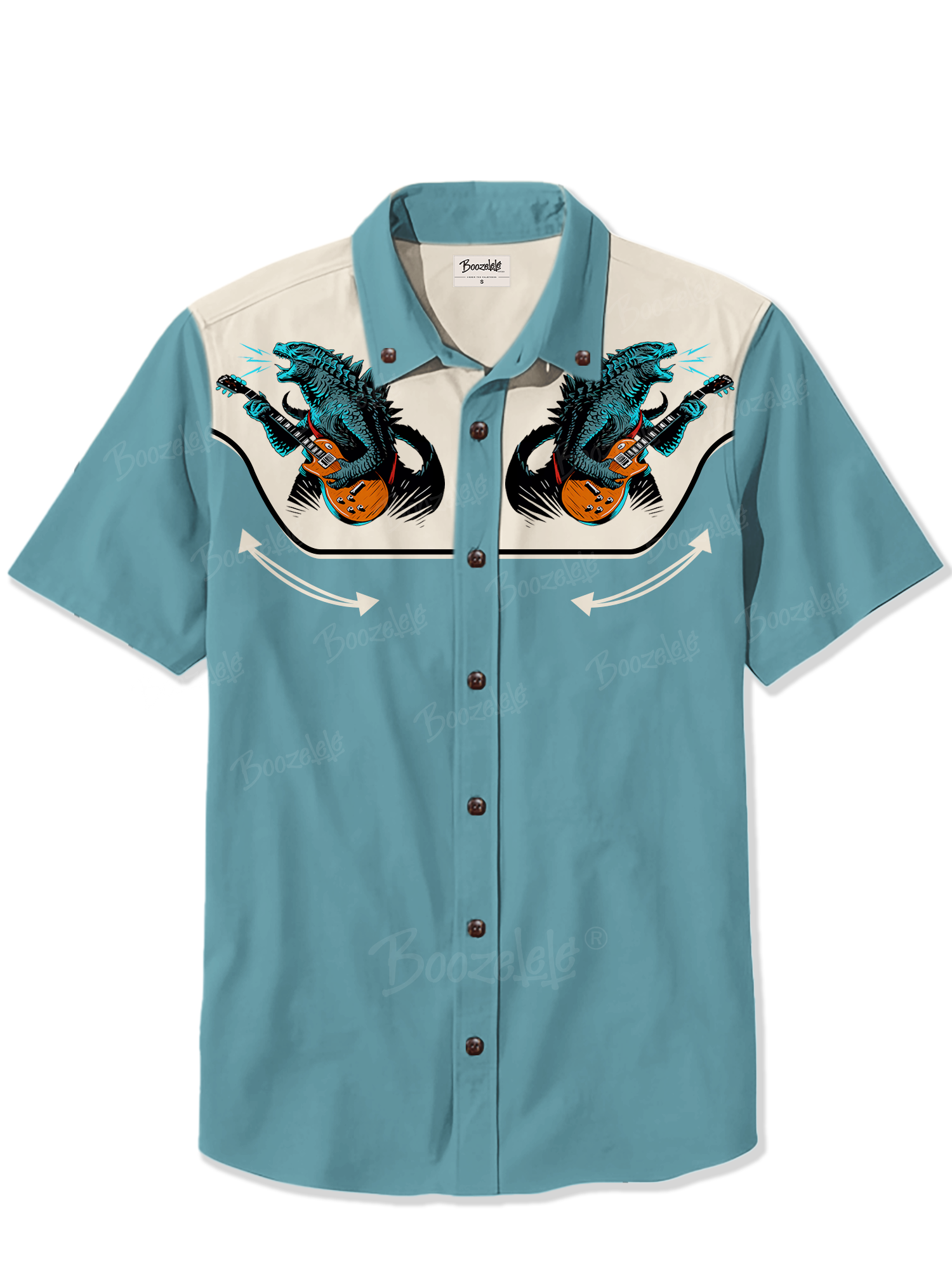 Monster Playing Guitar Retro - 100% Cotton Shirt