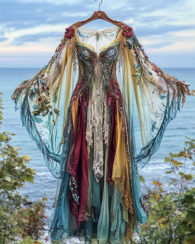 Summer Holiday Ruffle Lace Contrast Dress 59df